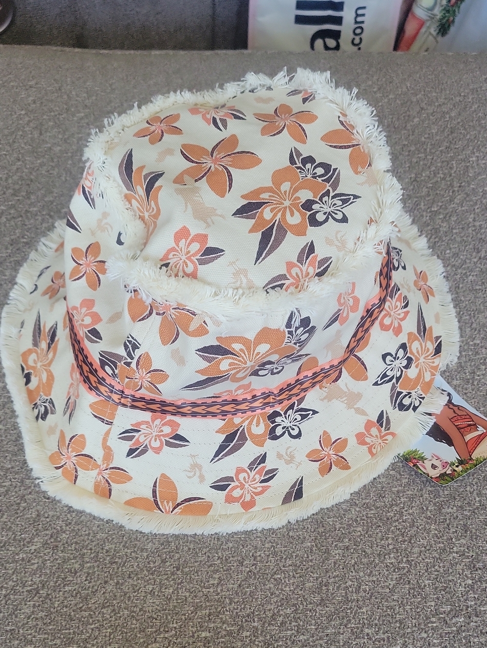 Moana Floral Bucket Hat - Orange Cream